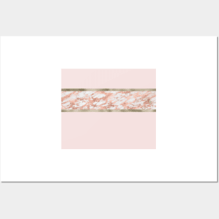 Rose gold marble modern stripe - gilded Posters and Art
